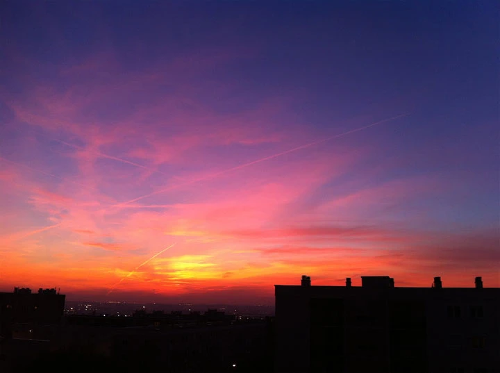 sunset paris december