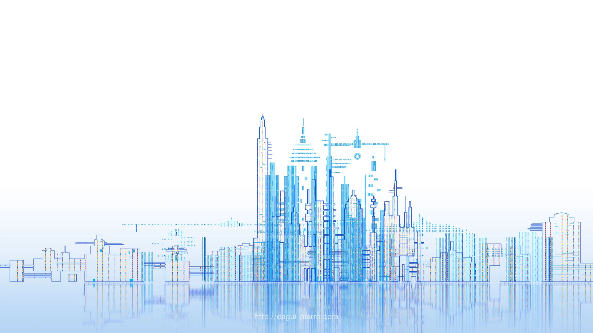 Sky Lines City Lake wallpaper landscape