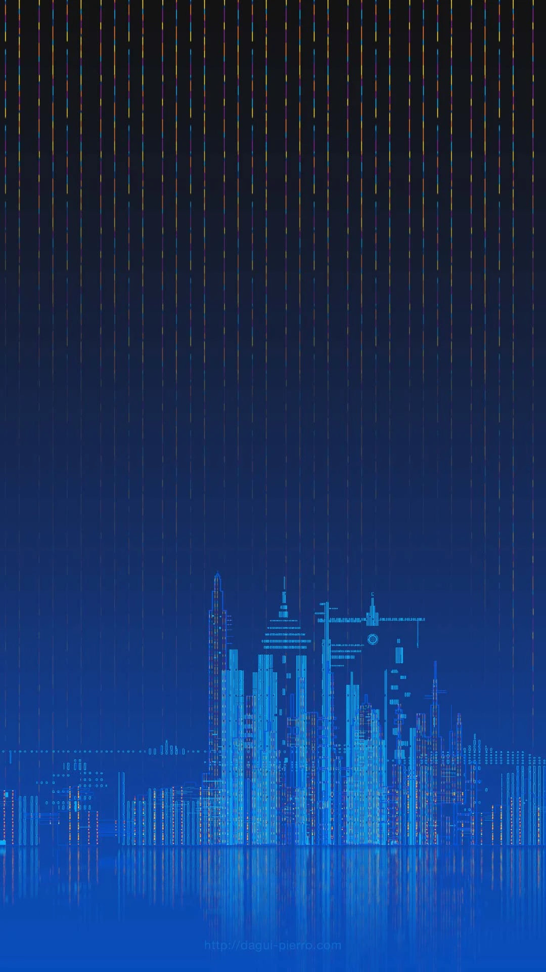Sky Lines City Lake wallpaper portrait