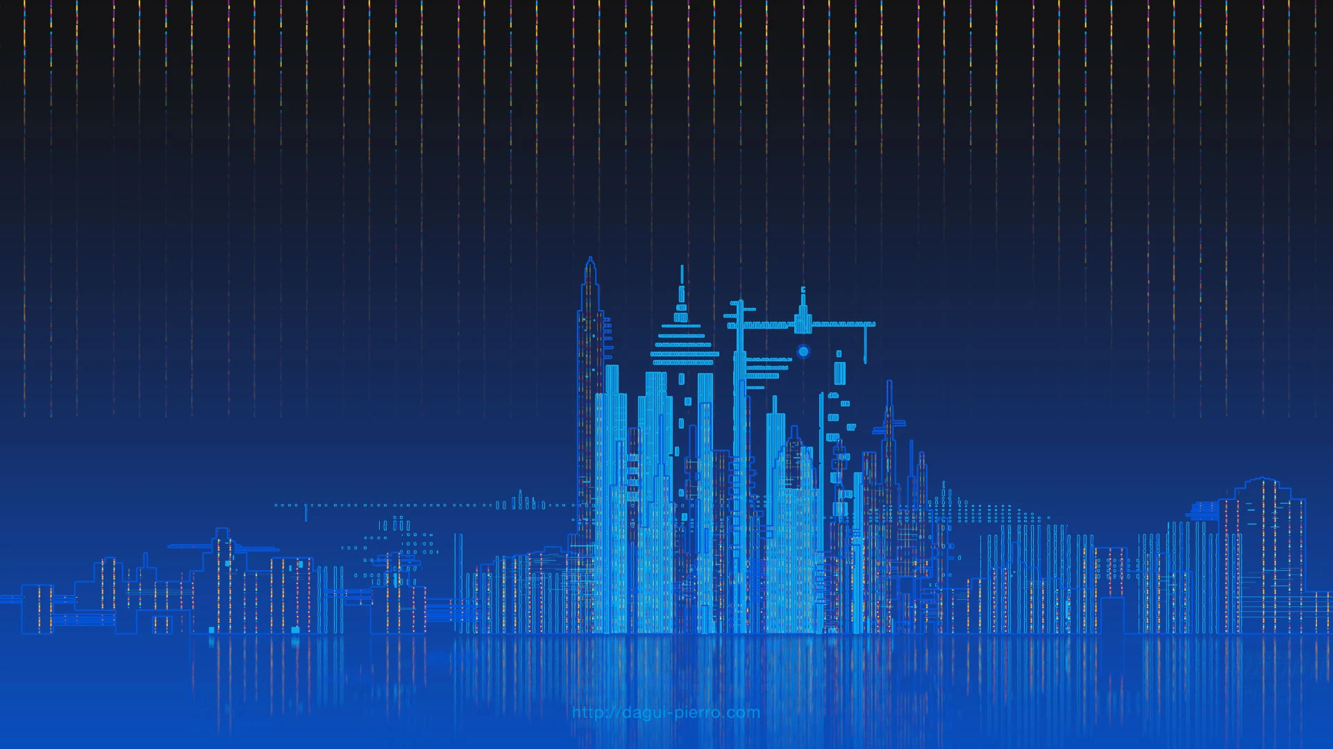 Sky Lines City Lake wallpaper landscape