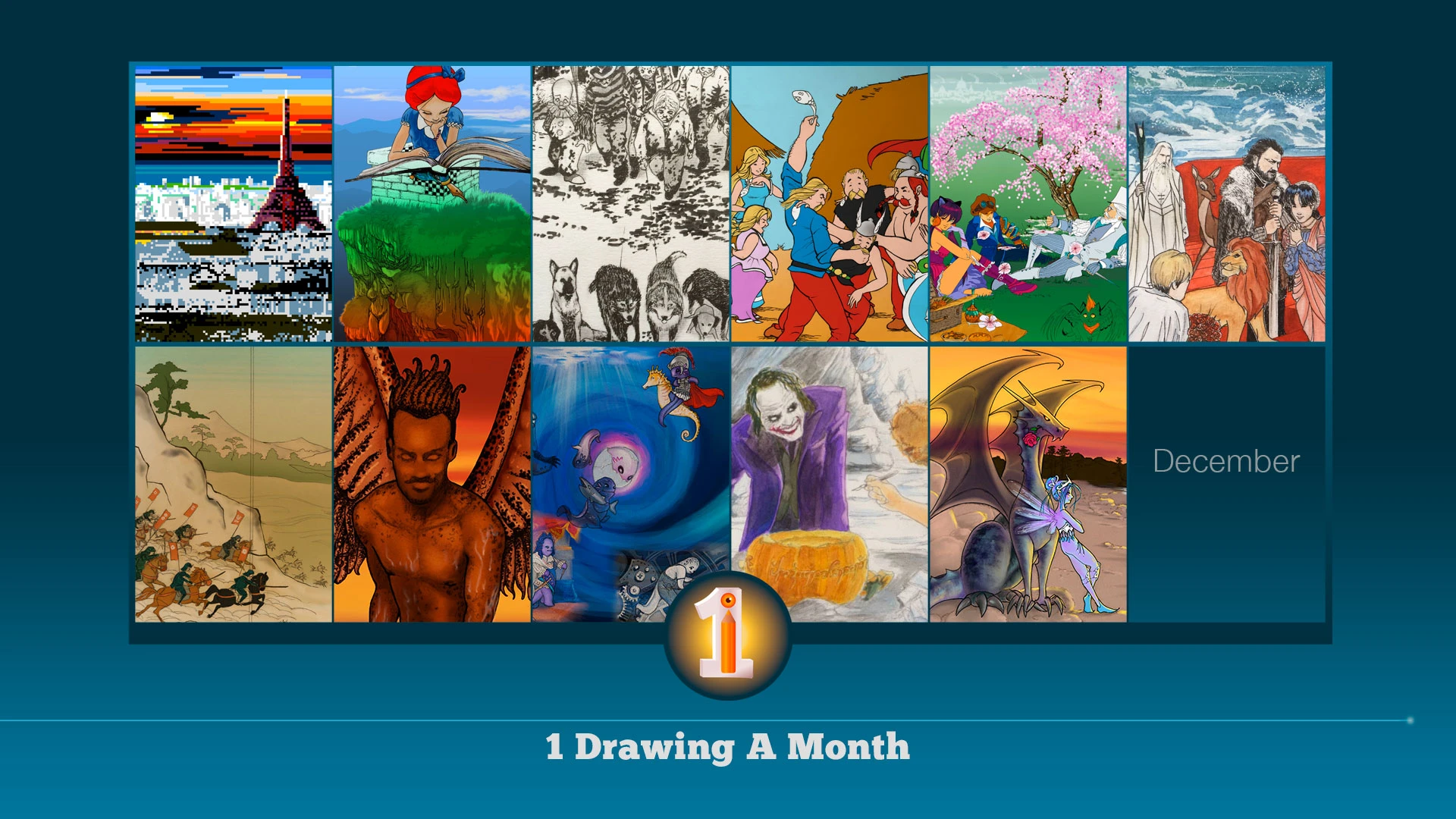 Header Google+ 1 Drawing a Month