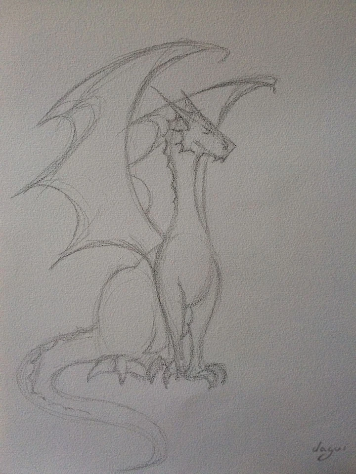 Dragon Fairy And Elves In Britanny sketch 2