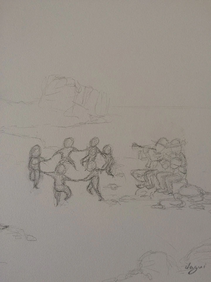 Dragon Fairy And Elves In Britanny sketch 5