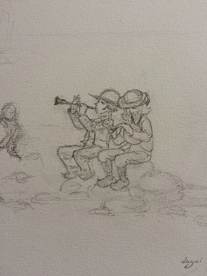 Dragon Fairy And Elves In Britanny sketch 8
