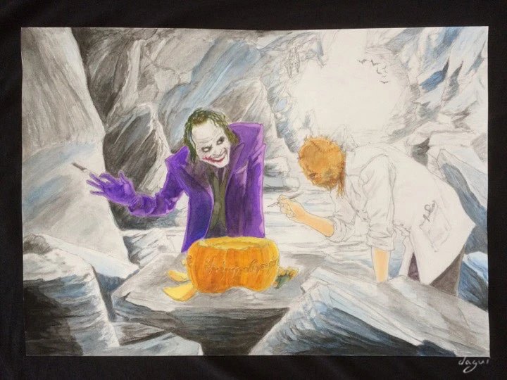 Halloween in Gotham drawing finished