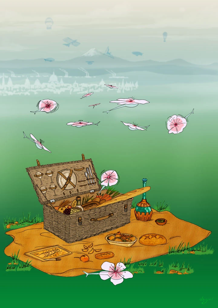 Steampunk Dejeuner In Japan basket alone piece