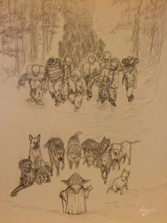 Yoda Walking Dogs step 12