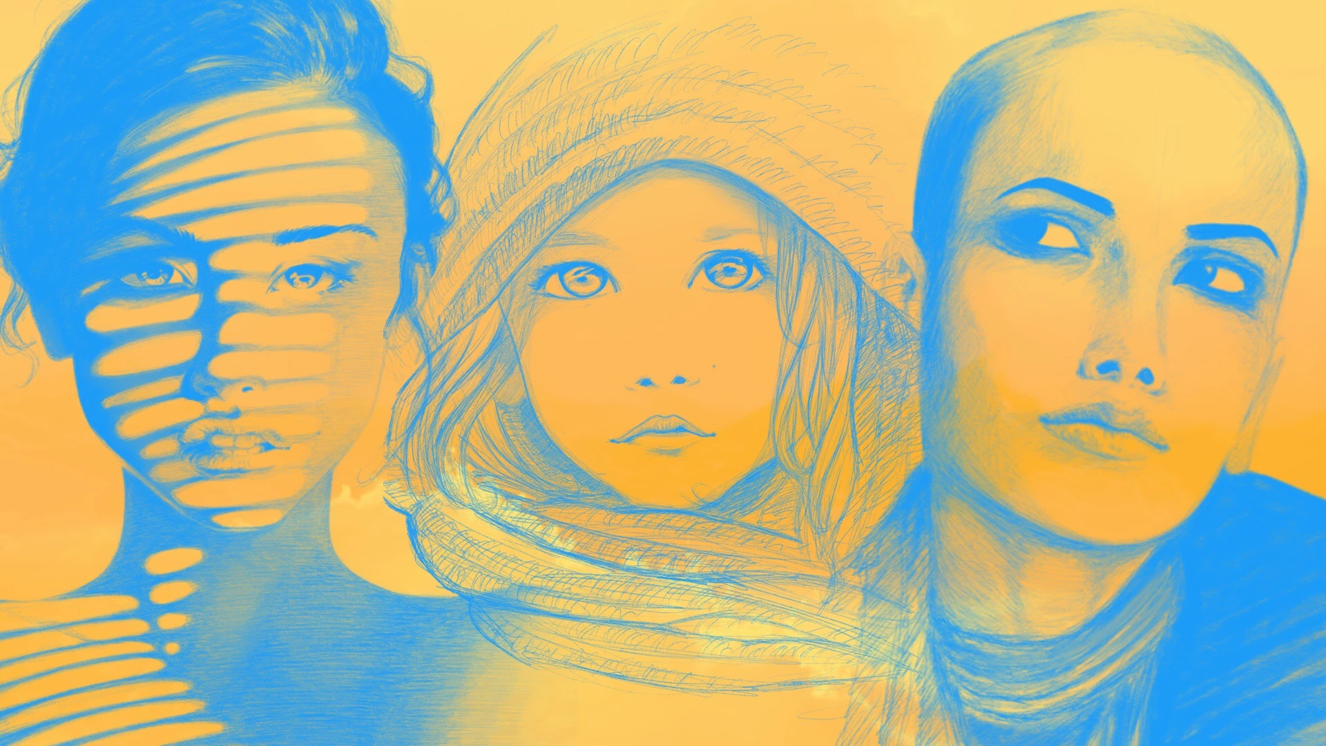 Blue Sketches header • visit Teepublic store: http://bit.ly/TPoDagui