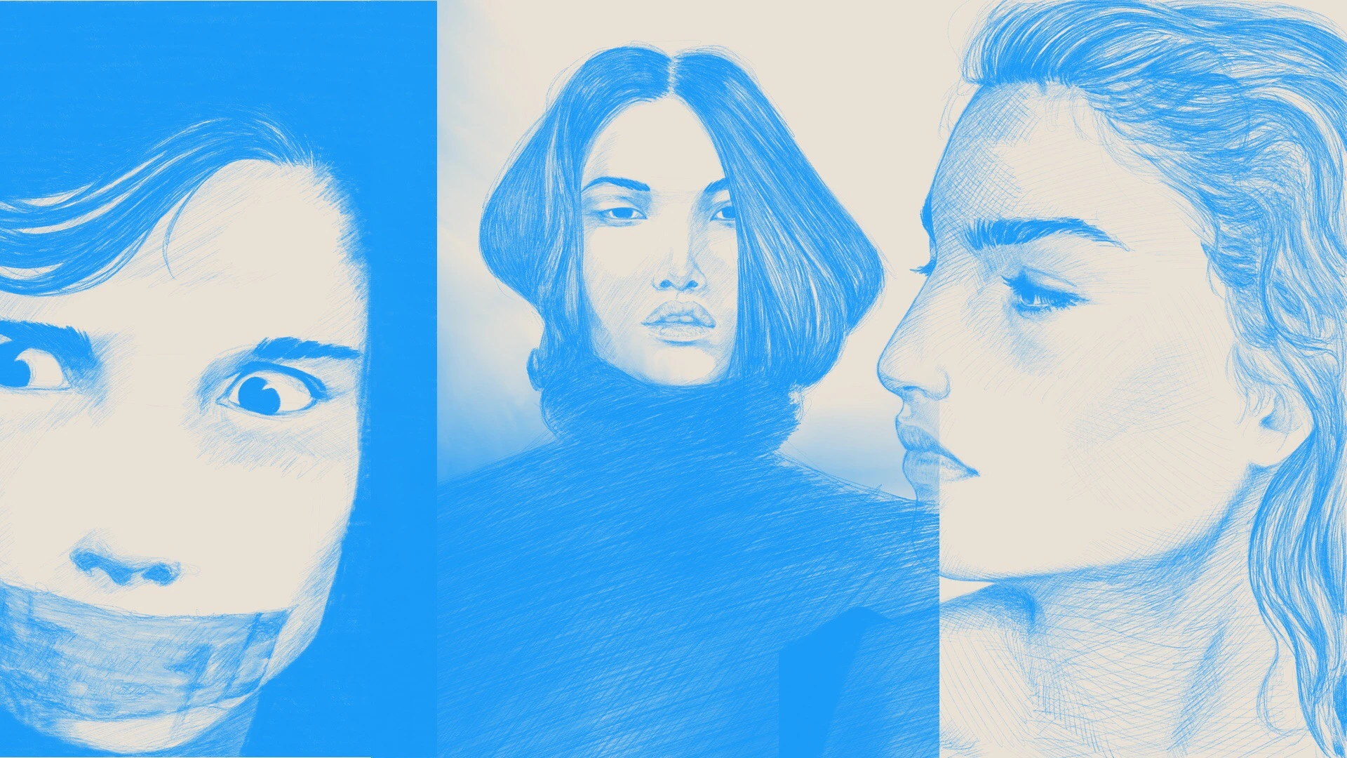 Blue Sketches Portrait Series header • buy on Teepublic: http://bit.ly/TPoDagui
