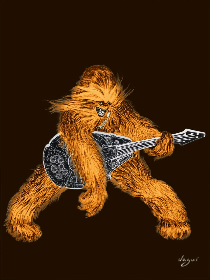 Chewbacca Rock Star Wars color