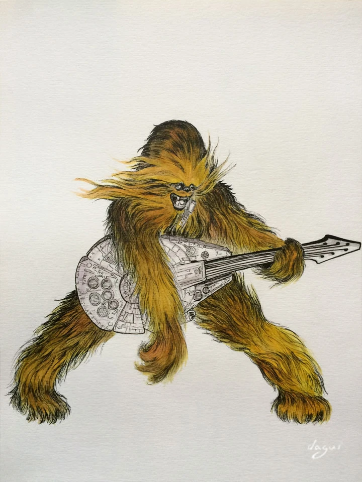 Chewbacca Rock Star Wars color