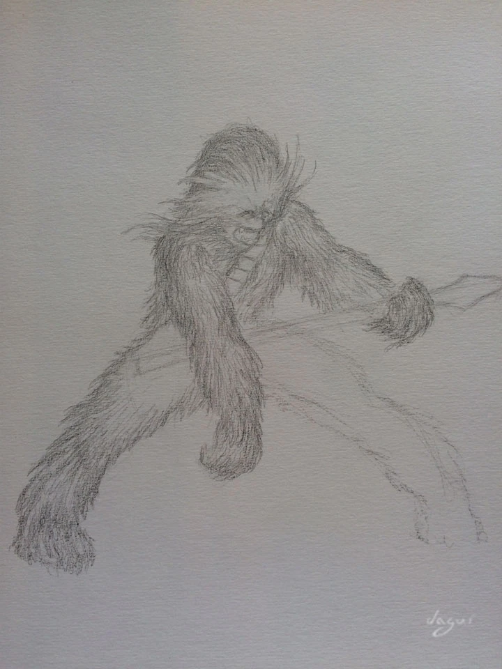 Chewbacca Rock Star Wars sketch 3