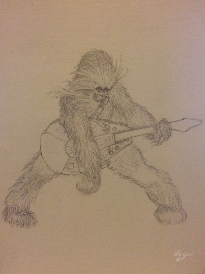 Chewbacca Rock Star Wars sketch 4
