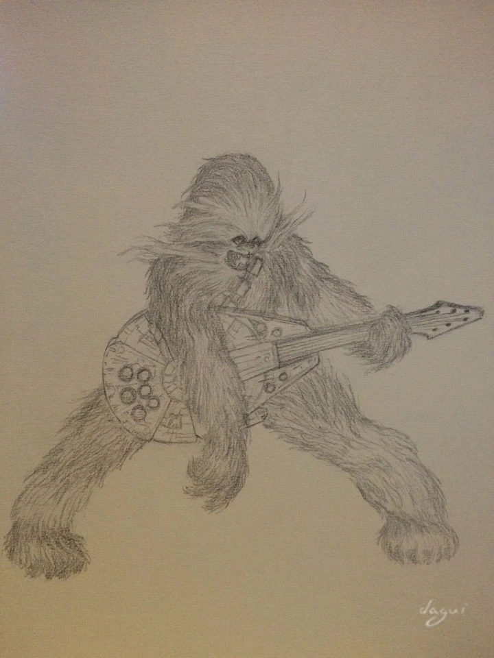 Chewbacca Rock Star Wars sketch 5