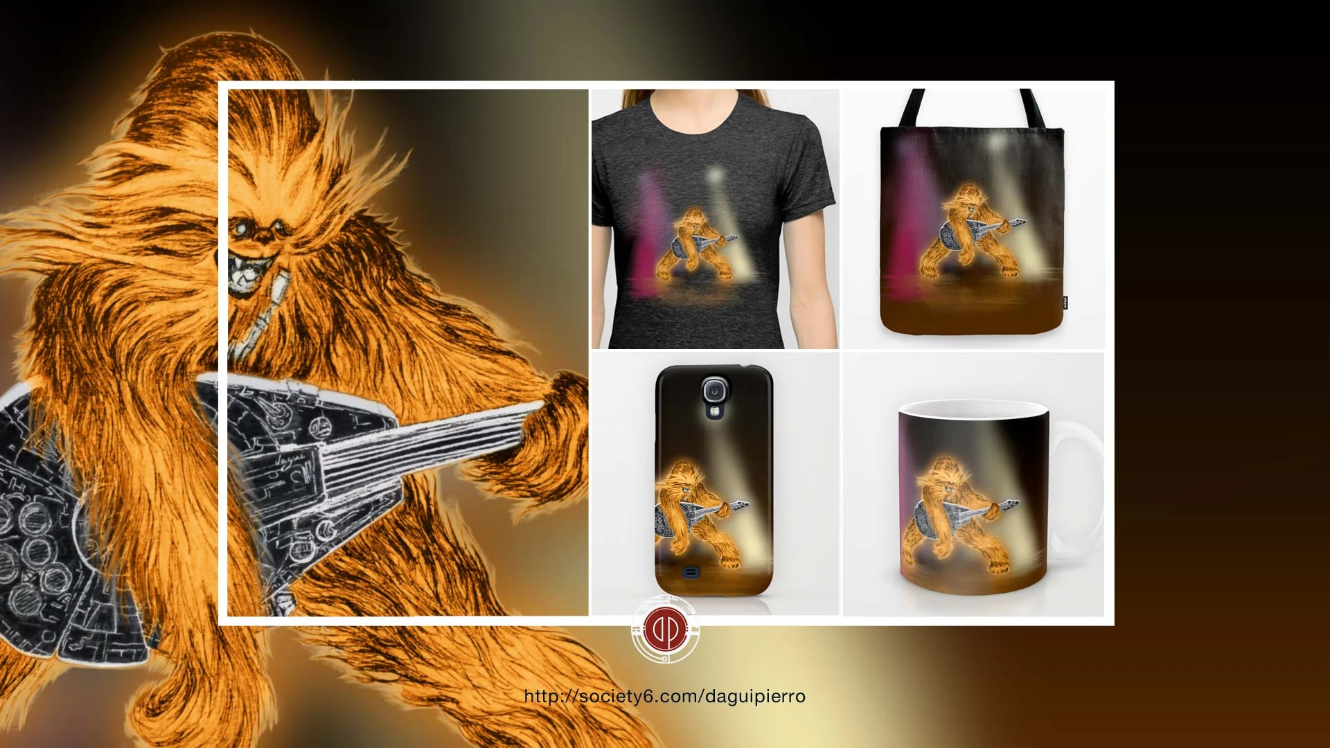 Chewbacca Rock Star Wars Society6