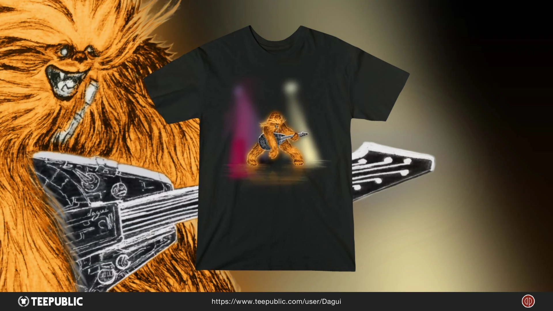 Chewbacca Rock Star Wars - buy tshirts, tank, crewneck, hoodie and kid size apparel on TeePublic
