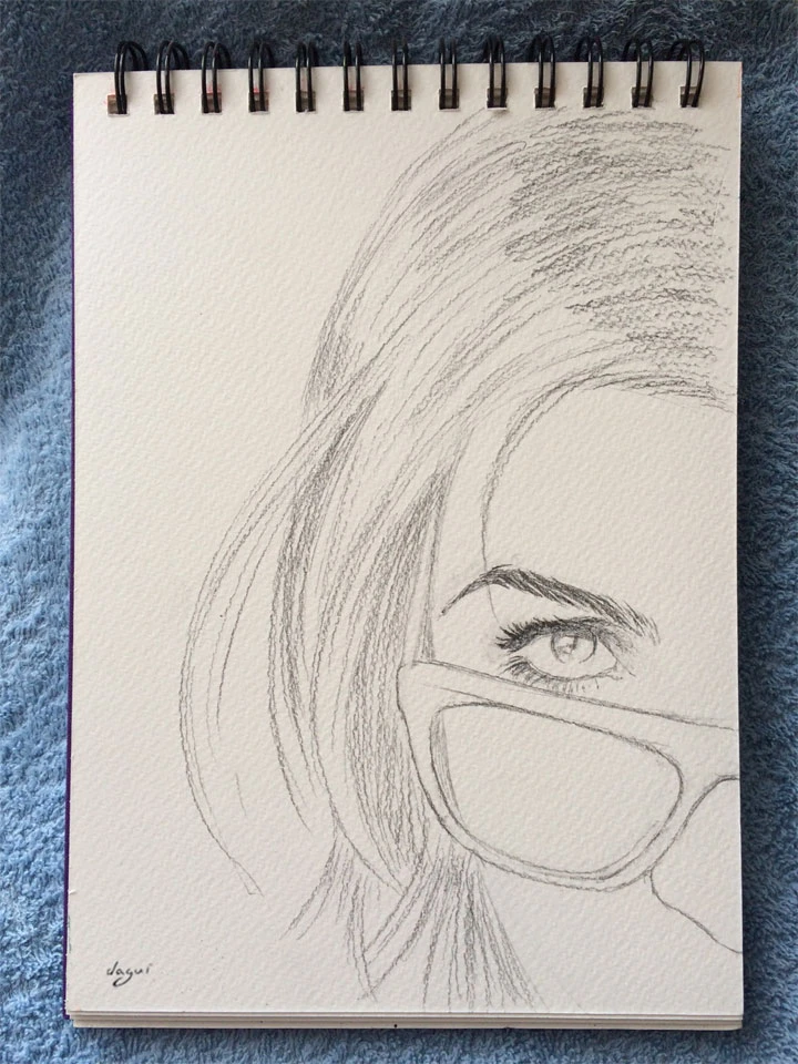 Femme à lunettes sketch 1