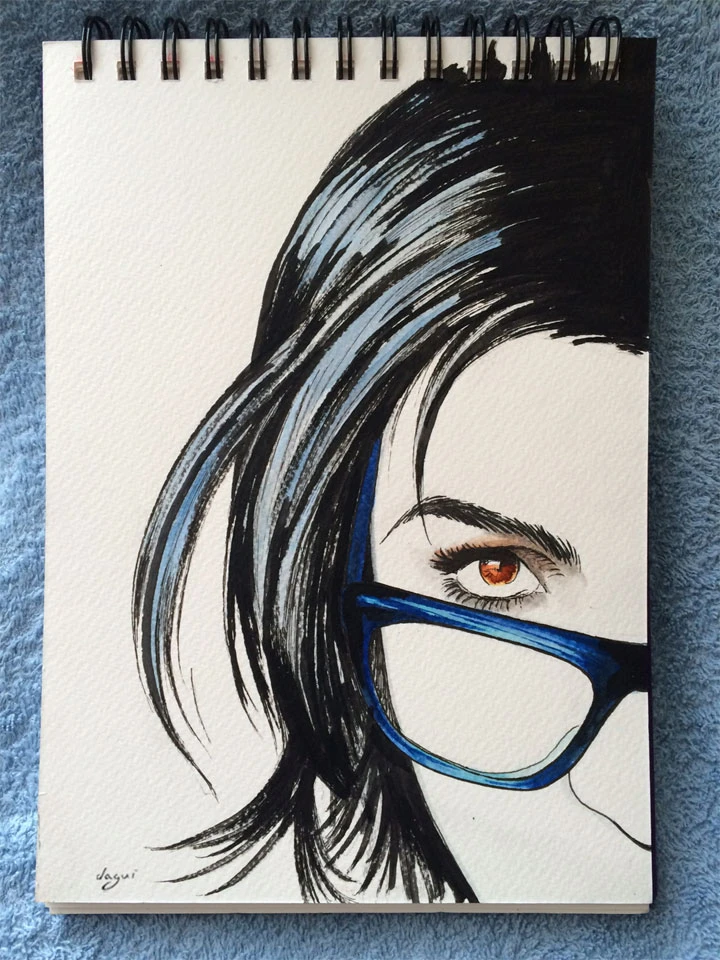 Femme à lunettes sketch 4