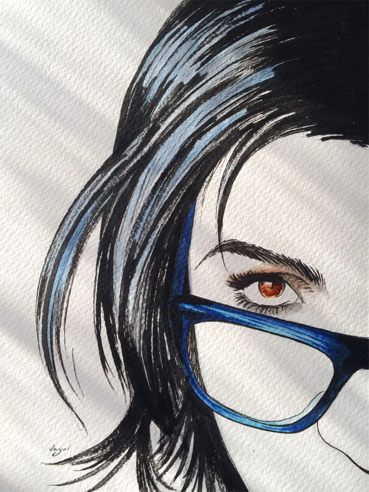 Femme à lunettes sketch 5