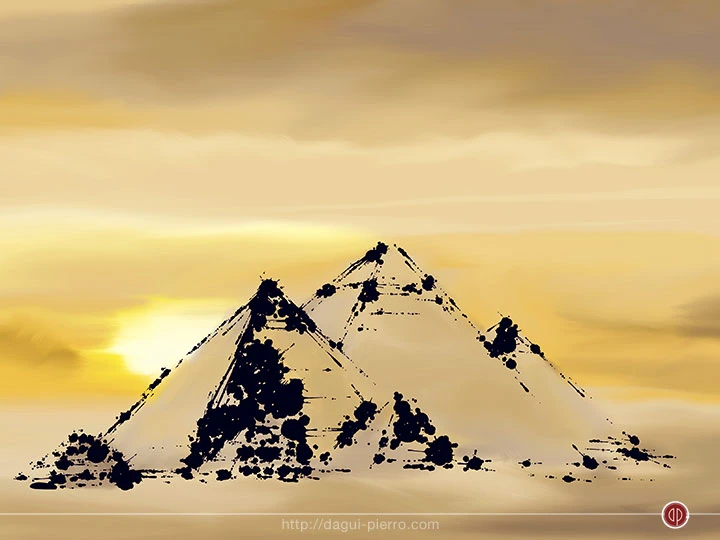 Pyramids Ink - Giza, Egypt • Buy this on Teepublic: http://bit.ly/TPoDagui