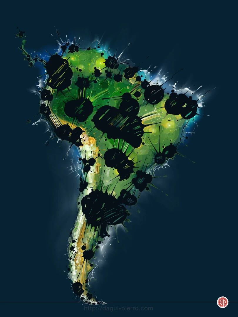 America Latina Ink color - South America • More illustrations: http://bit.ly/TPoDagui