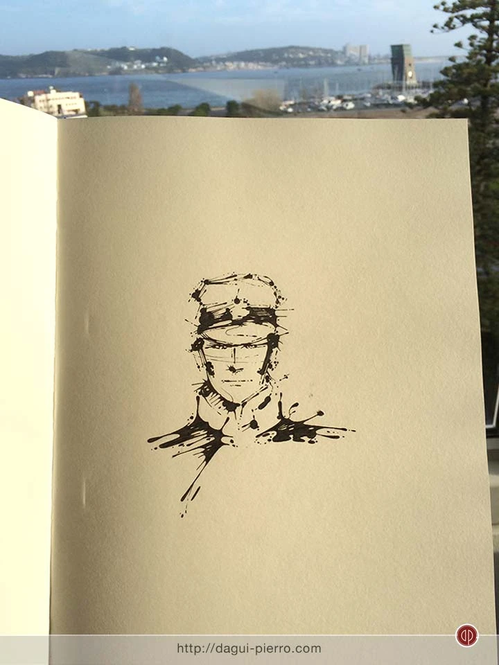 Corto Ink - Inspired from Corto Maltese comic character by Hugo Pratt • More illustrations: http://bit.ly/DaguIllu