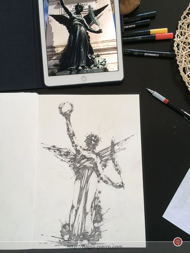 Santa Justa Ink sketch • More illustrations: http://bit.ly/DaguIllu