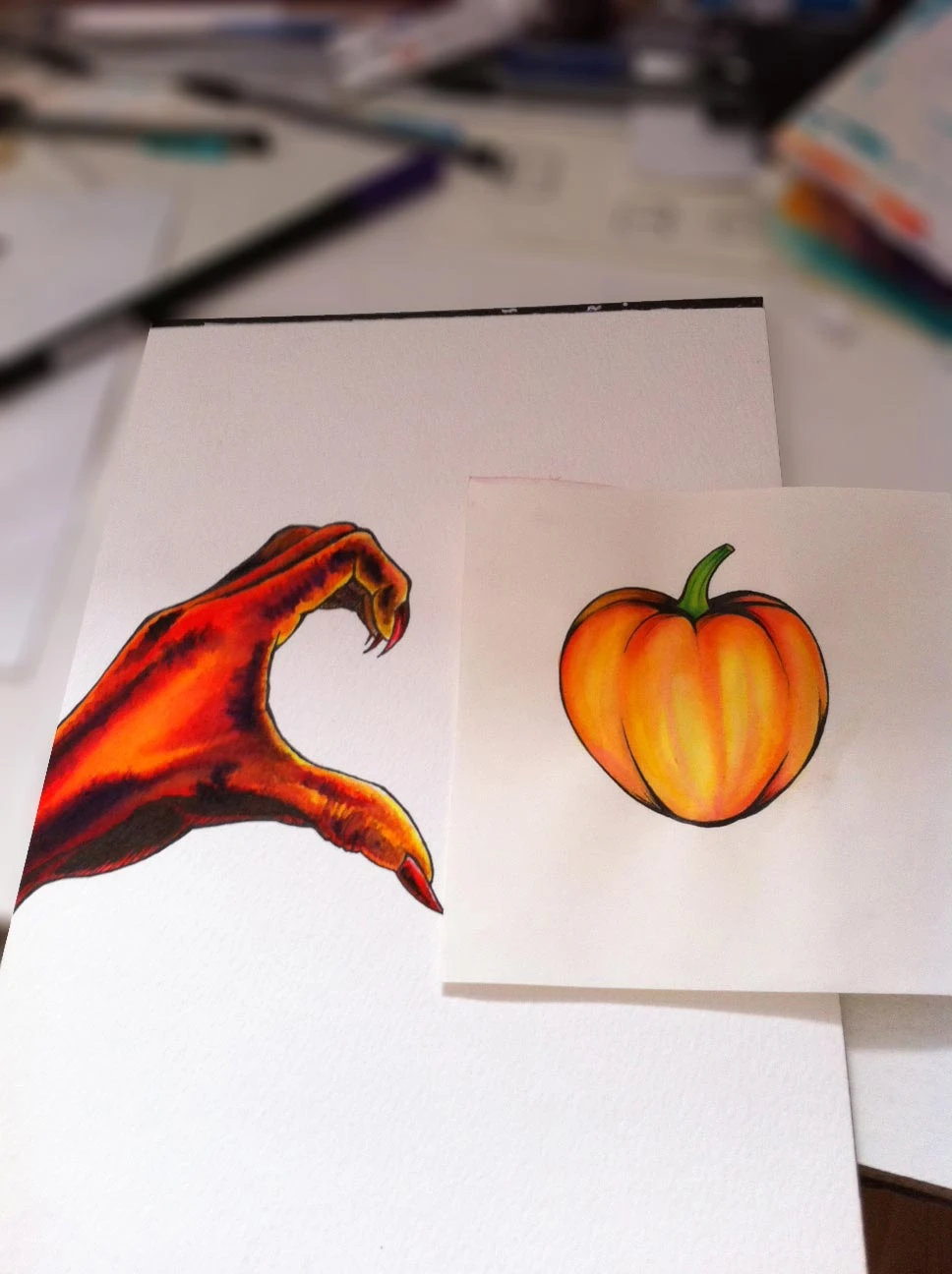Pumpkin Hand Love Paint