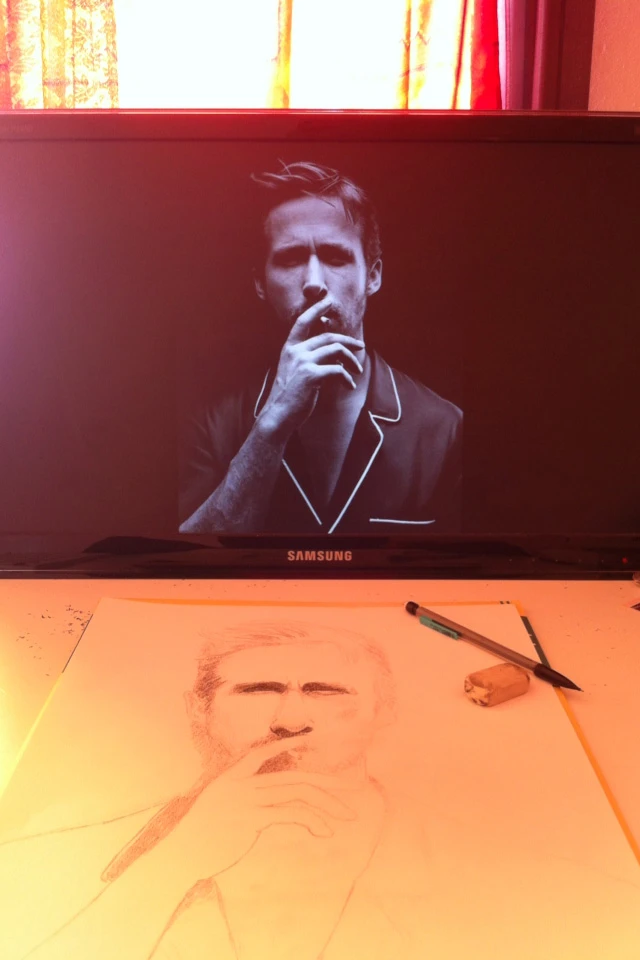 Ryan Gosling Drawing WIP 1