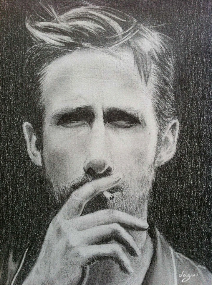 Ryan Gosling Drawing Head