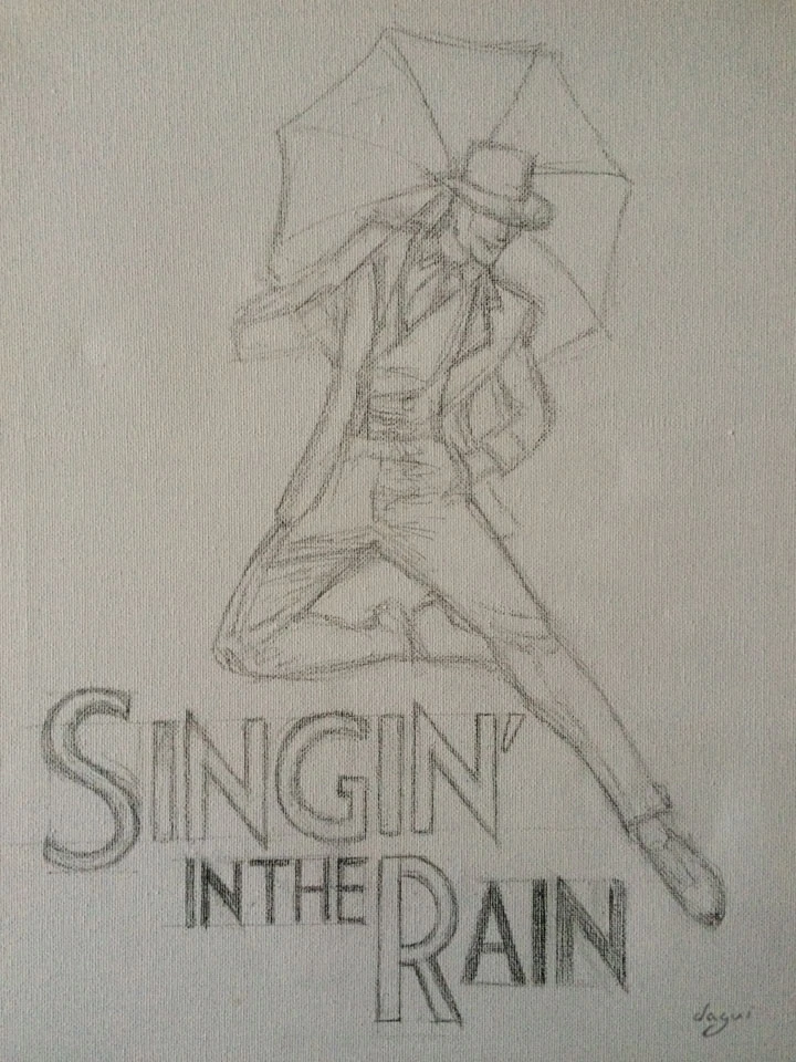 Singin in the Rain Ink sketch 2