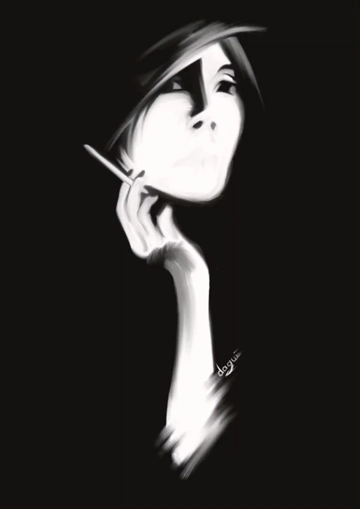 Smoking Hot Woman sketch 3