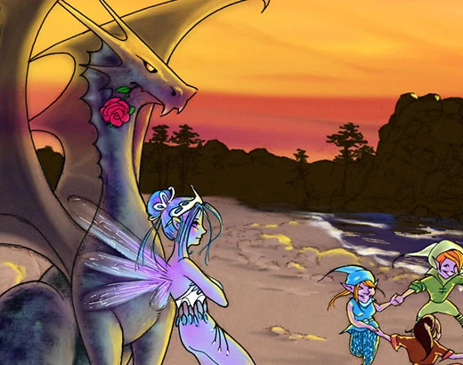 1 Drawing a Month - Dragon Fairy And Elves In Britanny